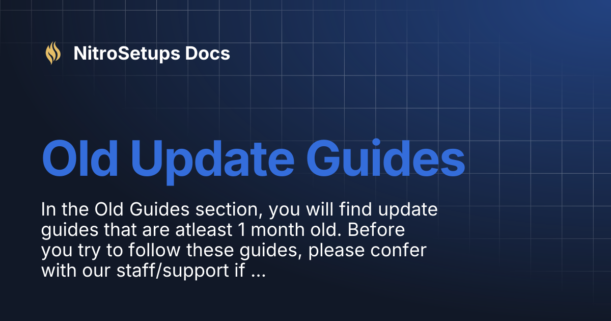 Old Update Guides | NitroSetups Docs