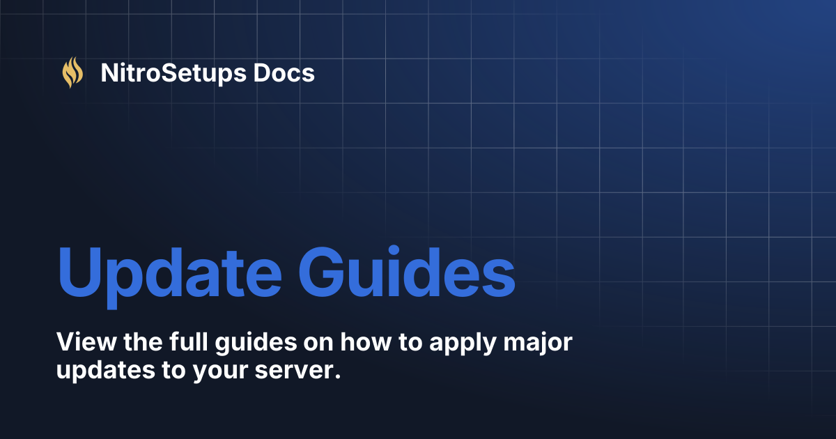 Update Guides | NitroSetups Docs