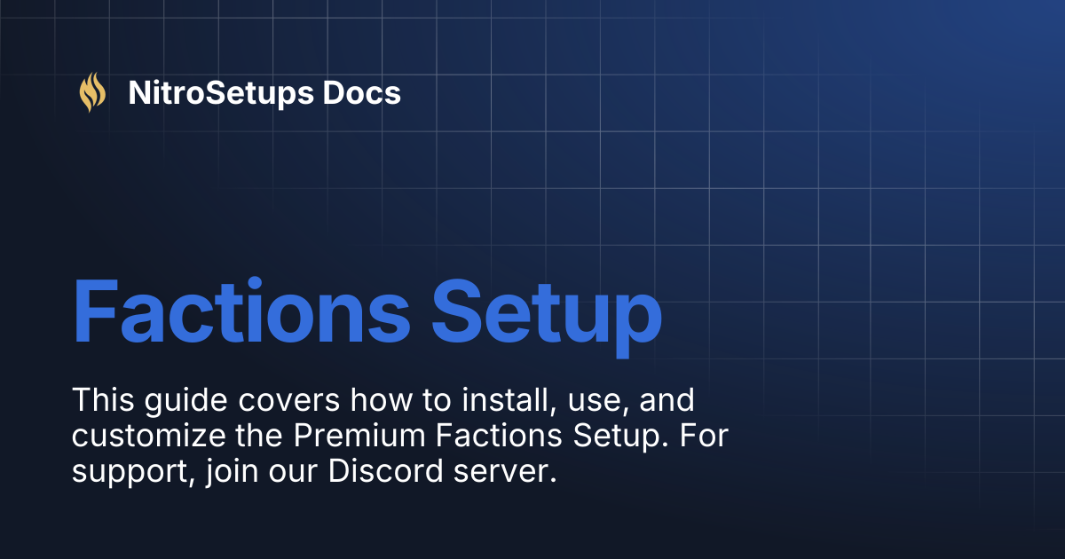 Factions Setup | NitroSetups Docs