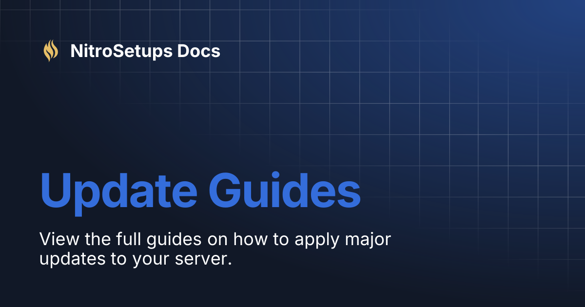 Update Guides | NitroSetups Docs