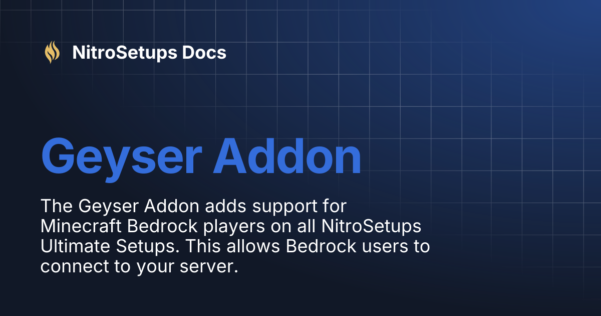 Geyser Addon | NitroSetups Docs