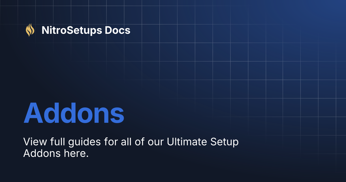 Addons | NitroSetups Docs